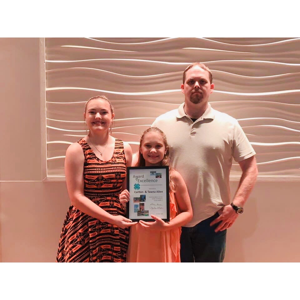Allen family accepting Award of Excellence at the 2019 Gold Star Banquet